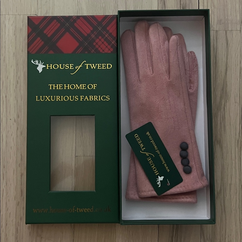 House of Tweed Pink Gloves-Smartphone Friendly